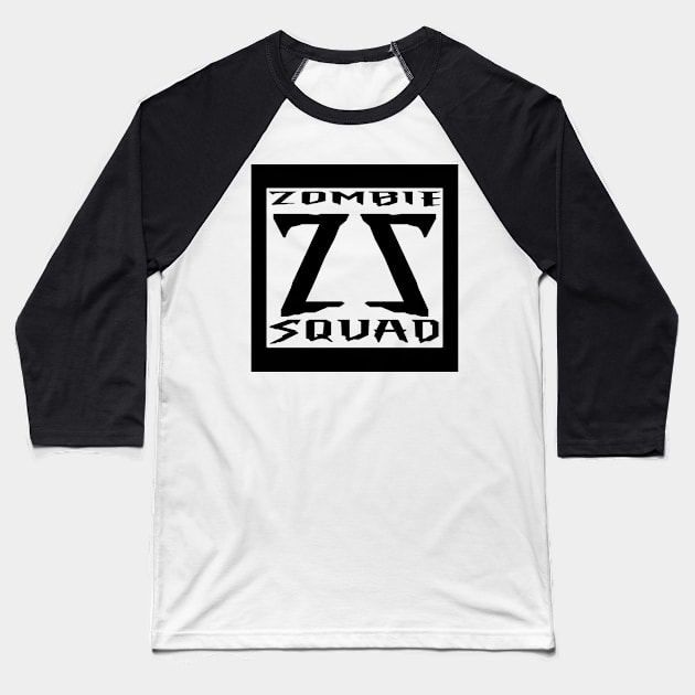 Zombie Squad ZS Sinister (Black) Baseball T-Shirt by Zombie Squad Clothing